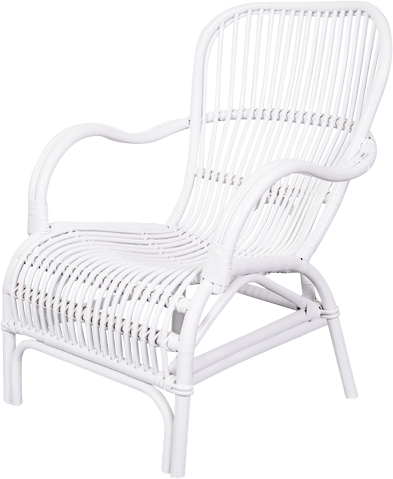 white cane chair